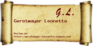 Gerstmayer Leonetta névjegykártya